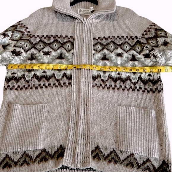 Vintage Clipper Mist Knit Sweater Men's Fair Isle Full Zip Grandpacore Winter L - Picture 11 of 11